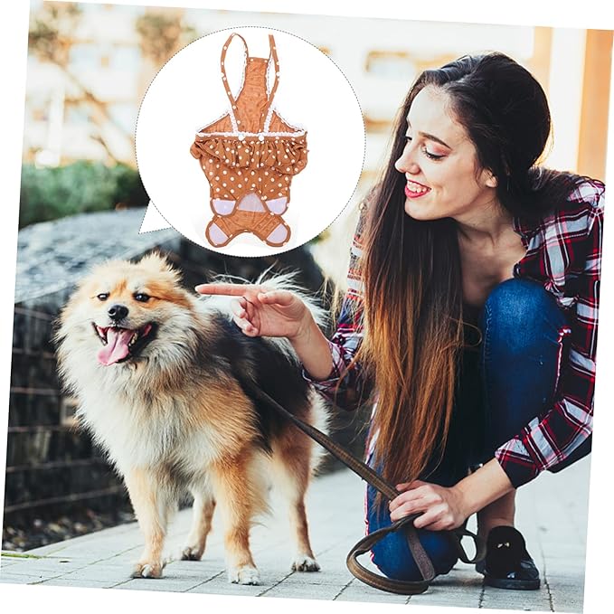 1pc Pet Suspenders Underpant Female Dog Menstruation Underwear Dots Print for Untrained Puppies Dogs Heat