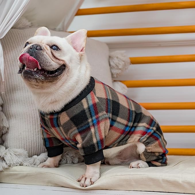 SCENEREAL Dog Pajamas for Small Dogs, Small Dogs Sweater, Soft and Warm Puppy Clothes, Holiday Onesie Christmas Outfits for Doggie Cold Winter - Dog Jammies Pjs