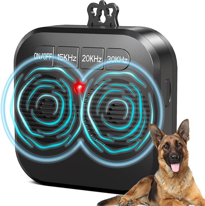 Anti Barking Device for Dogs, Safe Effective Dog Bark Deterrent Device, Rechargeable Ultrasonic Bark Box with 3 Adjustable Modes, Bark Control Device Stop Dog Barking Indoor Outdoor Use (Black)