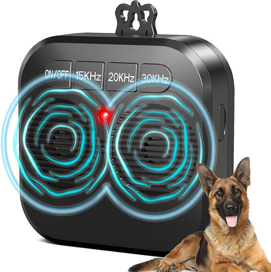 Anti Barking Device for Dogs, Safe Effective Dog Bark Deterrent Device, Rechargeable Ultrasonic Bark Box with 3 Adjustable Modes, Bark Control Device Stop Dog Barking Indoor Outdoor Use (Black)