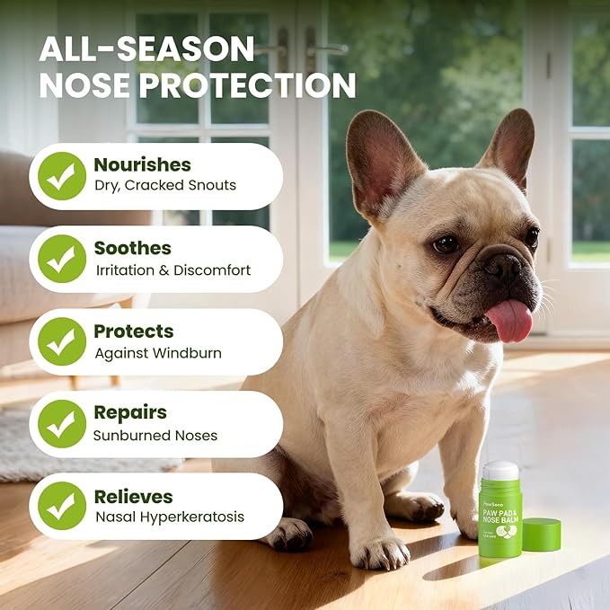 Lick-Safe Dog Paw & Nose Balm with Coconut Oil | Winter Snow, Road Salt & Cold Pavement Protector | All-Natural Moisturizer & Soother for Dry, Cracked Pads & Snout | Horse Hoof, Joint Care(1.3 oz)