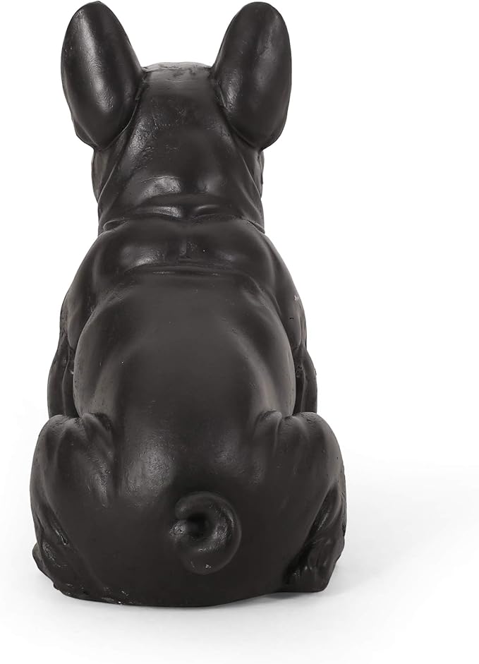 Christopher Knight Home Tamara Outdoor French Bulldog Garden Statue, Matte Black