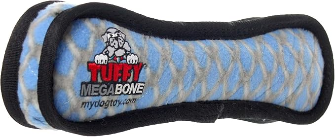 TUFFY - World's Tuffest Soft Dog Toy - MEGA - Squeakers - Multiple Layers. Made Durable, Strong & Tough. Interactive Play (Tug, Toss & Fetch). Machine Washable & Floats (Bone Chain Link, Large 2 Pack)