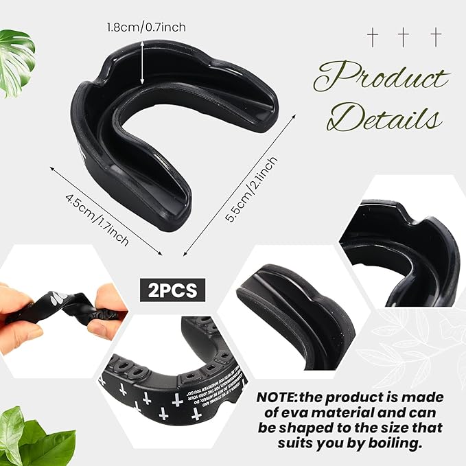 Yaomiao 2 Pcs Cross Mouth Guards Christian Teeth Armor Sport Game Guard & Case Religious Mouth Guard Football Basketball Baseball Wrestling Lacrosse Rugby Boxing Taekwondo