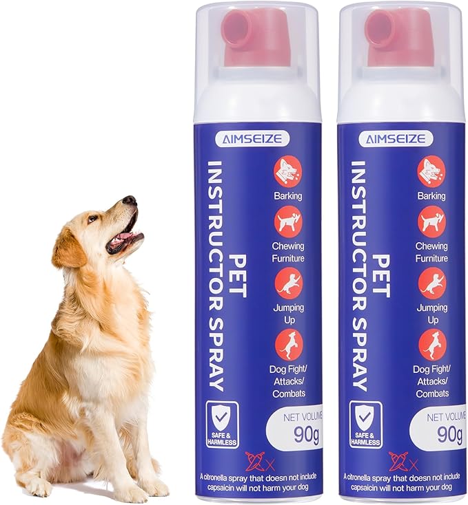 Dog Training Spray with Citronella: 90ml Humane Dog Corrector Spray for Barking, Jumping & Chewing, Dog Behavior Correction Spray for Medium & Large Dogs
