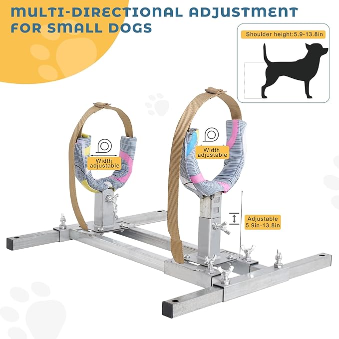 Dog Breeding Stand（Multi-Specification） Stainless Steel Dog Breeding Stand，Shoulder height 5.9in-13.8in，Adjustable Dog Breeding Stand for Miniature Dog,Dog Breeding Rack
