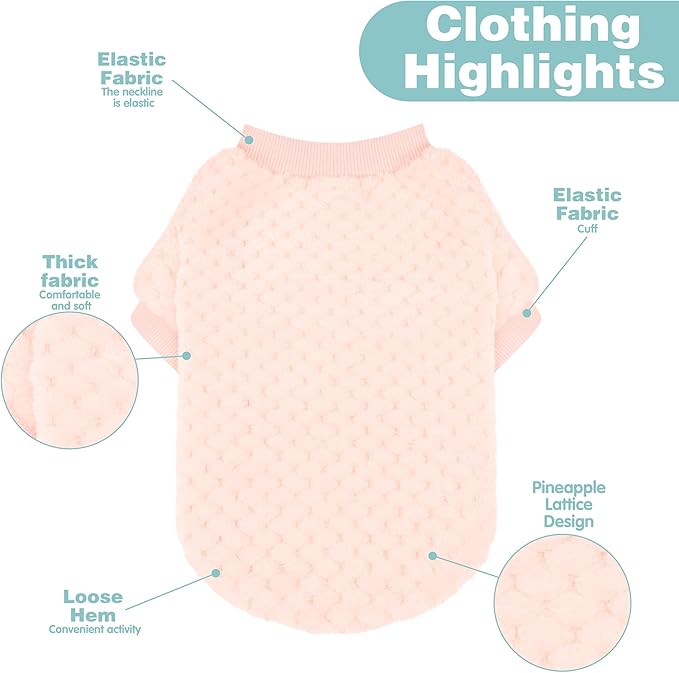 Fuzzy Pineapple Grid Dog Sweater - Ultra Soft & Warm Winter Pet Apparel, Fluffy Textured Knit for Small, Medium Dogs and Cats, Cozy Pullover Dog Coat for Cold Weather.Pink XXL