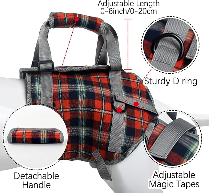 ROZKITCH Dog Lift Harness, Grid Pet Rear Support Aid Veterinarian Approved Sling for Old K9 Help with Poor Stability, Back Leg Hip Disabled Joint Injury Elderly Arthritis ACL Rehabilitation Rehab L