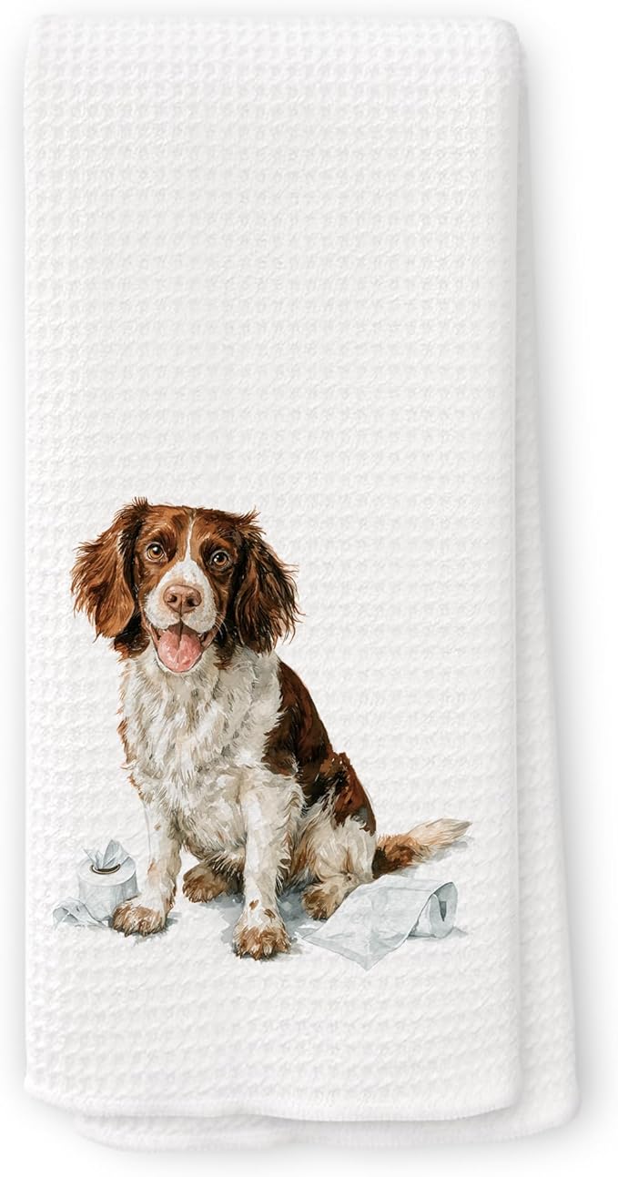 Funny Springer Spaniel Gifts Bathroom Hand Towels, Dog Bathroom Decor, Gifts for Springer Spaniel Lovers Dish Tea Towels, Kids Bath Room Washroom Toilet Decorative Hand Towel 16x24 Inch