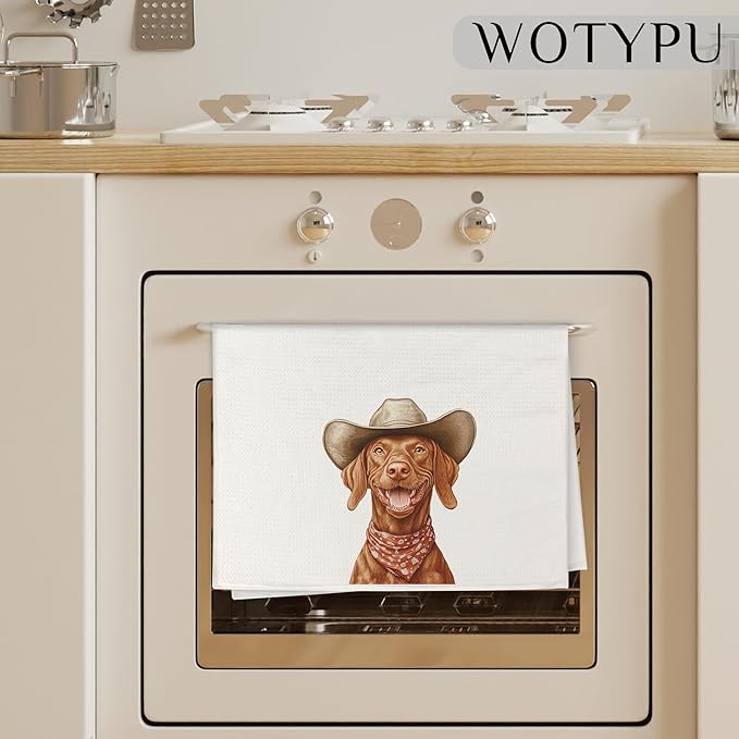 Funny Vizsla Gifts Kitchen Towels, Vizsla Gifts for Women Dish Tea Towel for Kitchen Decor, Vizslas Gifts Hand Towels for Bathroom Decor, 16X24 Inch