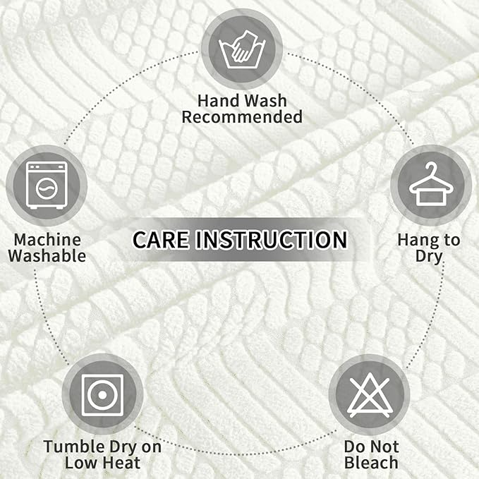 Easy-Going Waterproof Couch Cushion Covers for Couches and Sofas, Stretch Jacquard Sofa Seat Cover Replacement for Dogs, Pets & Kids, Durable Furniture Protector for Chair Cushions, Ivory
