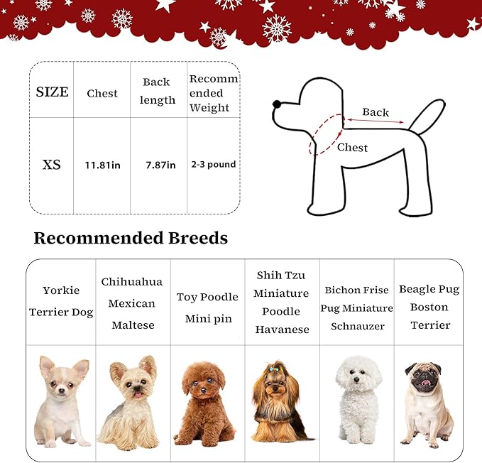 2 Pack XSmall Dog Sweaters Small Dogs Puppy Sweaters for Teacup Dog Yorkie Chihuahua Pug Recommended 2-3 Pounds