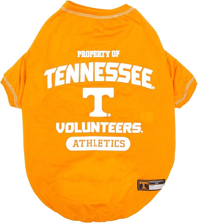 Pets First Collegiate TENNESSEE VOLUNTEERS Dog T-Shirt, Small. - Licensed Shirt for Pets Team Colored with Team Logos.- Premium Stretchable Materials for the Comfrot of your Dog & Cat.