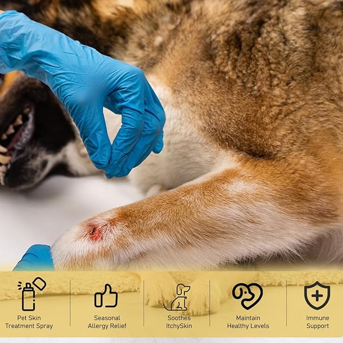 2Pcs Pet Skin Treatment Spray for Dogs & Cats, Reduces Scratching, Cat Itchy Skin Treatment