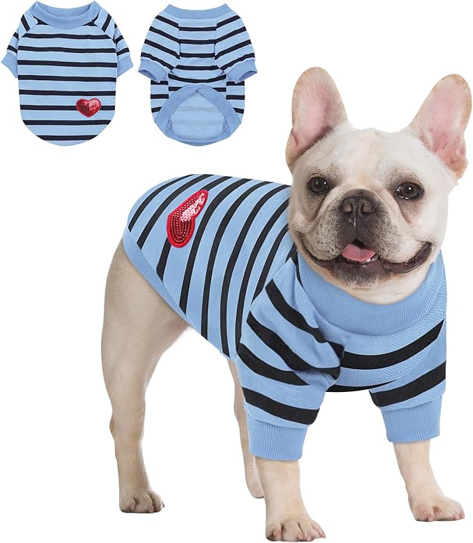 Queenmore Small Dog Shirt,Soft Breathable Dog Shirt for Dogs Cats Boy Girl,Pet Clothes for All Season,Breathable Lightweight Pet Tshirt for Frenchie, Dachshund, Yorkie