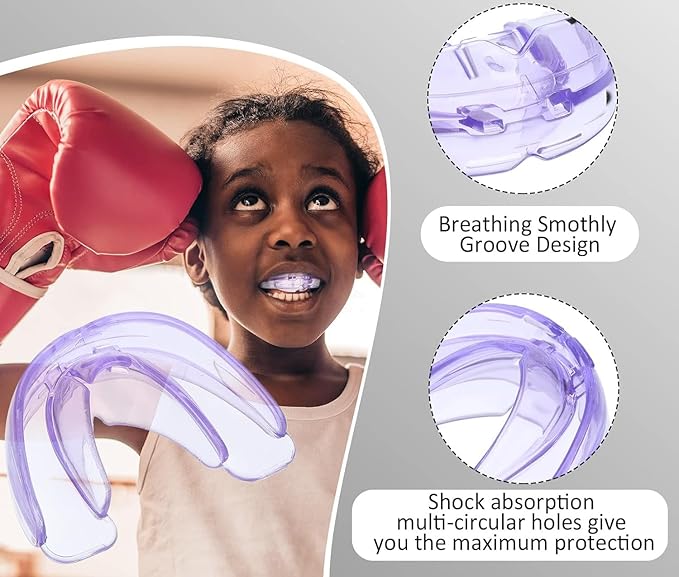 Youth Mouth Guard Football Sport Mouthguard, Premium Quality No Boiling Required，Suitable for Basketball, Wrestling, Taekwondo, Jujitsu and Karate