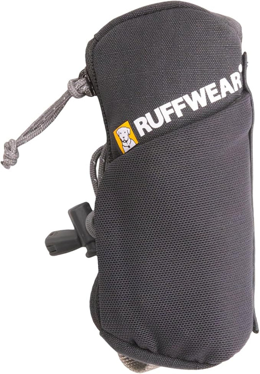 Ruffwear, Stash Bag Mini Dog Poop Bag Holder, Compact Leash Pouch with 2-Strap Attachment, Zip Pocket Fits Standard Roll, Side Slot, Grippy Starter Pad, Cinch Poop Loop, Mesh Pocket, Basalt Gray