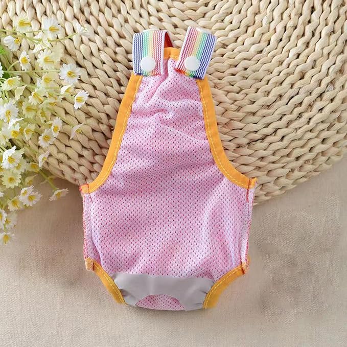 Dog Physiological Pants Pet Sanitary Pantie with Suspender Cat Diapers Underwear Puppy Adjustable Costumes Reusable Washable Breathable Menstruation Outfits Dog Diapers for Girl Dogs (Rose Red, XS)