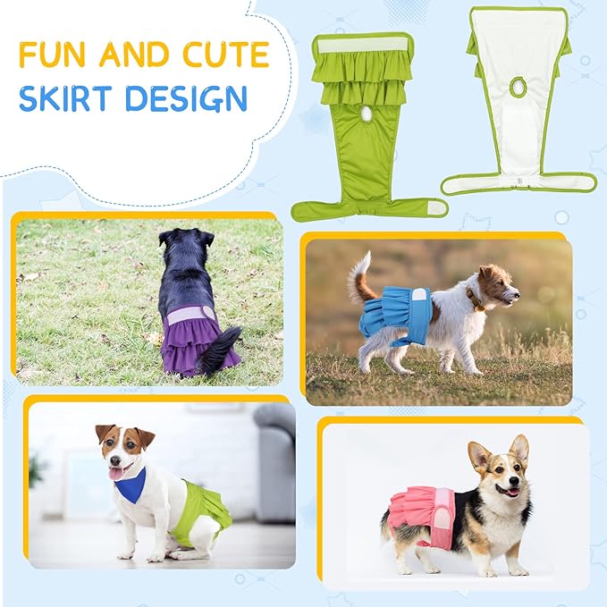 4 Pack Dog Diapers Female Washable Dog Diapers Reusable Puppy Diapers Highly Absorbent Comfortable Doggy Diapers for Dogs in Heat or Excitable Urination(L Candy Color)