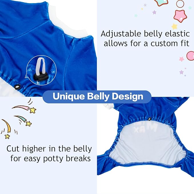 CuteBone Soft & Stretchy Dog Pajamas Call Me Max - Cozy Pet Jammies Breathable Jumpsuit for Small Dogs - All-Season Comfy Outfit Easy-On Pullover Design - Keeps Pets Warm & Comfortable P341L