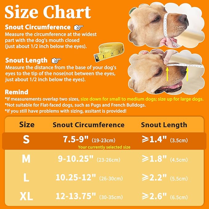 Mayerzon Dog Muzzle for Large Medium Small Dogs, Adjustable Fit, Soft & Sturdy Fabric, Prevents Fierce Barking Biting Chewing, Ideal for Grooming Walking Vet Visits, Allows to Pant Drink (Grey, S)
