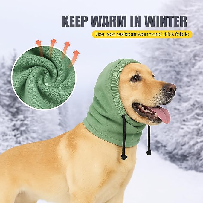 Dog Hat | Bandana for Warmth, Perfect for Fireworks, Thunderstorms, and Grooming（Green-M）