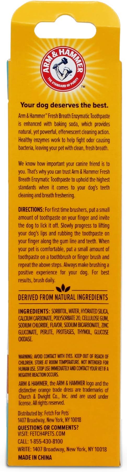 Arm & Hammer for Pets Fresh Breath Enzymatic Dog Toothpaste, Chicken Flavor, Safe for Puppies and Adult Dogs, Daily Baking Soda Dental Gel to Eliminate Bad Breath, 2.5 Oz