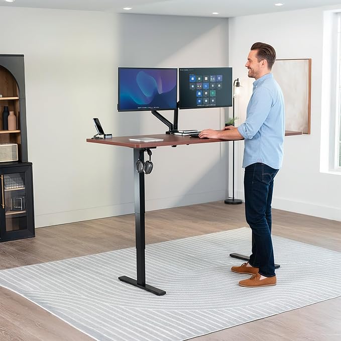 VIVO Dark Walnut Universal 71 x 30 inch Solid One-Piece Table Top for Standard and Sit to Stand Height Adjustable Home and Office Desk Frames, DESK-TOP71D
