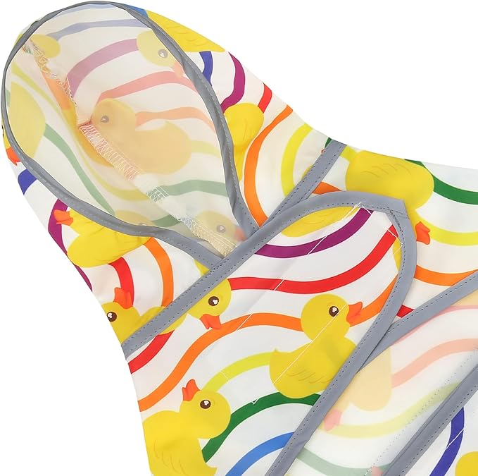 Dog Raincoat for Small Dogs Puppies Waterproof Jacket Hooded Rain Coats with Reflective Strips Leash Hole & Poncho Adjustable Fit (Rainbow,XS)