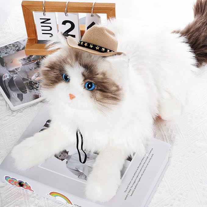 choyaxo Pet Cowboy Costume Cosplay Cap Halloween Costumes for Dogs Cat Pet Party Decoration Mini Cowboy Hat (Khaki, Medium)