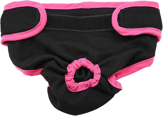 AYNEFY Dog Menstrual Pant, Breathable Cotton Washable Female Dog Diaper, Suspender Nappy, Menstrual Underwear Pants for Girl Female Dog Menstruation, Avoid Harassment (XL, Black)