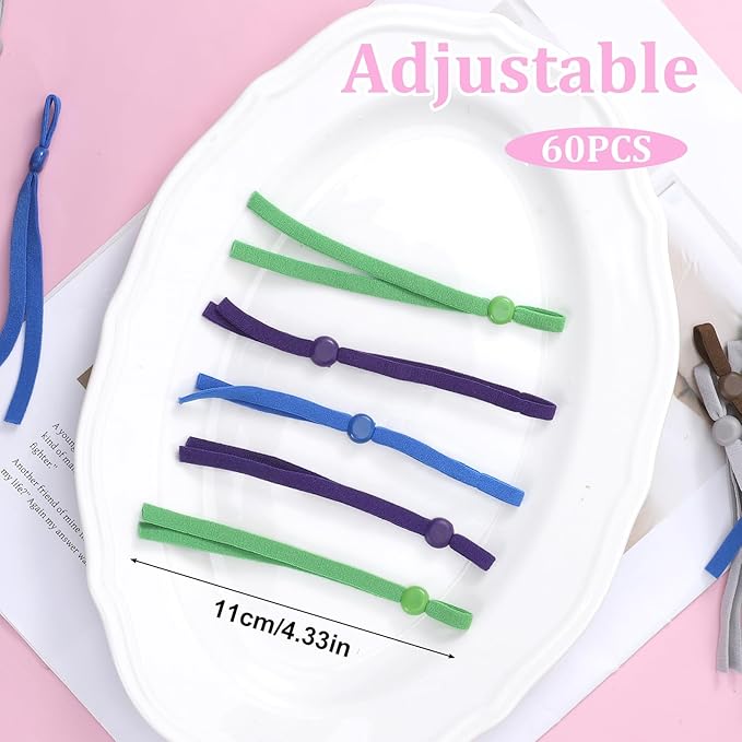 Puppy Collars for Litter, 60 Pcs 4 Inch Elastic Puppy Litter Collars Colored Identification Bands Assorted ID Cords Whelping Collar for Puppies Newborn Kittens New Born Pets,12 Colors