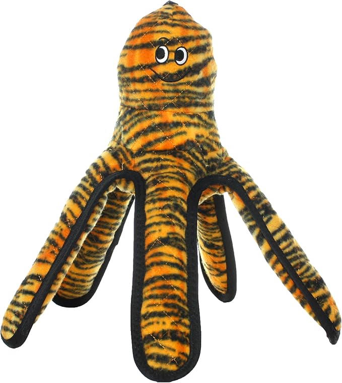 TUFFY - World's Tuffest Soft Dog Toy - MEGA -Multiple Layers. Made Durable, Strong & Tough. Interactive Play (Tug, Toss & Fetch). Machine Washable & Floats (Octopus, Large)