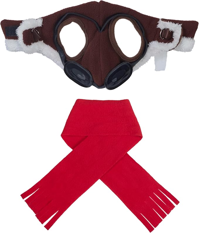 Rubies Aviator Pet Hat & Scarf Set for Dogs or Cats, S/M