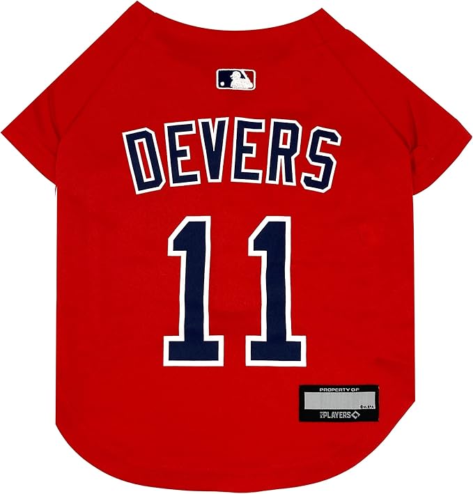 MLBPA Dog Jersey - Rafael Devers Calcaño #11 Pet Jersey - MLB Boston Red Sox Cat Mesh Jersey, Medium