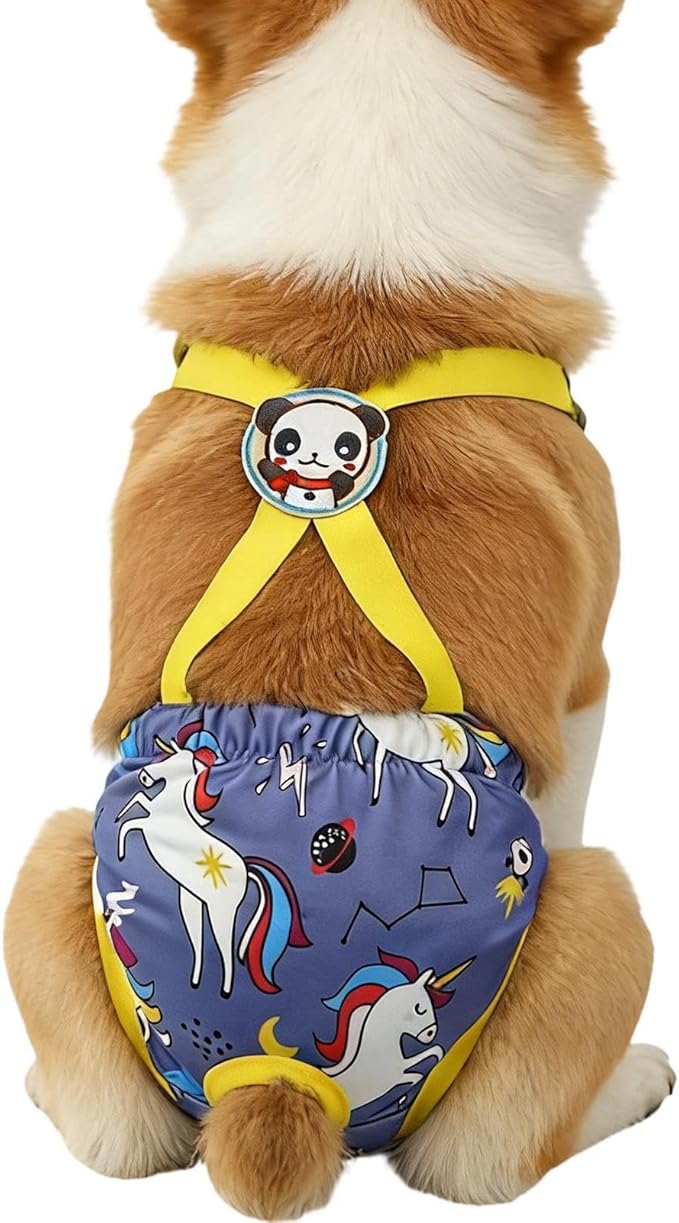 Pet Diaper,Washable Pants with Suspender | Reusable Doggie Diaper,for Home Apartment Indoor Outdoor Travel Car Crate Kennel Yard Park Beach Camping