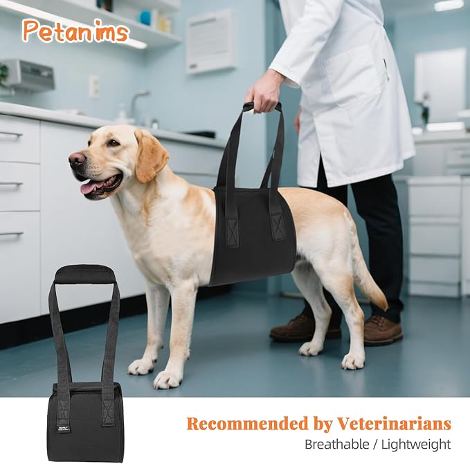 Dog Sling, Dog Lift Harness with Handle for Large Dogs Hind Leg Support, Suitable for Disabled or Injured Dogs and for Post-Operative Recovery, Dog Hip Support Sling, Large
