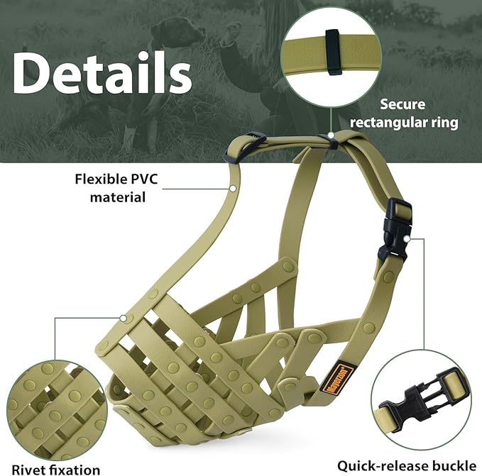 Mayerzon Pitbull Muzzle for Large Medium Sized Dogs to Prevent Biting Scavenging, Basket Muzzle for Rottweiler Staffordshire Terrier in Grooming Training, Allow to Pant Drink, Lightweight and Sturdy