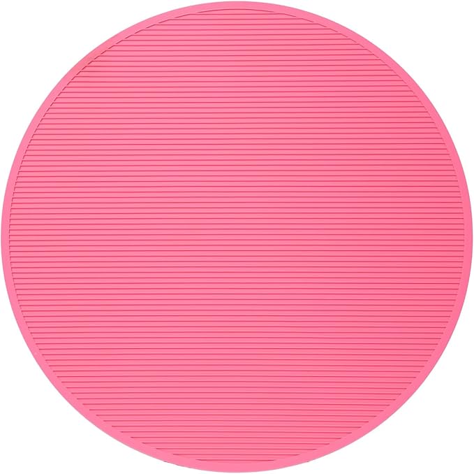 Pet Grooming Table Non-Slip Mat - Padded Mat for at-Home Grooming Dogs and Cats,Bathing Mat for Pets, Diameter: 22.4inch/57cm (Pink, Diameter: 22.4inch/57cm)