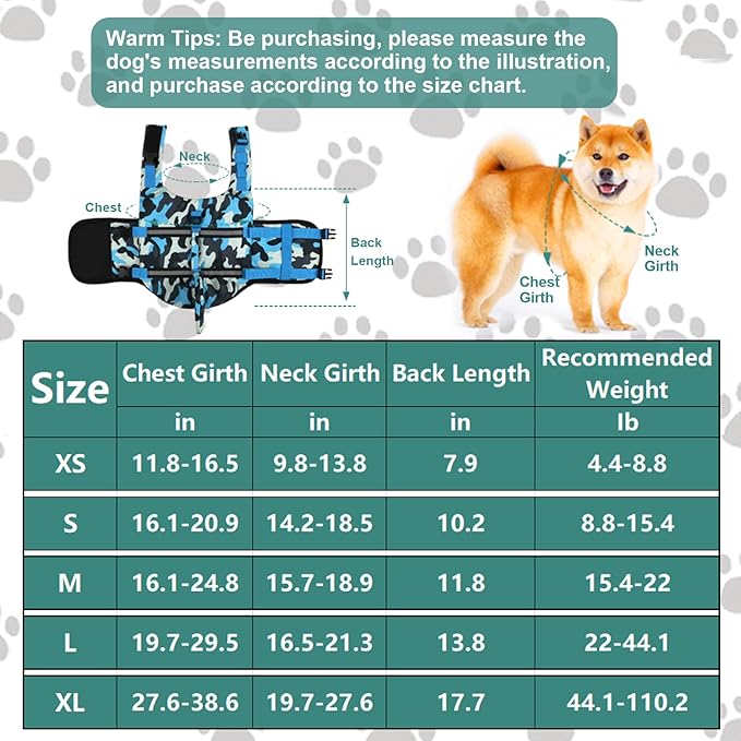 Fragralley Shark Dog Life Jacket, High Buoyancy with Tear-Resistant Nylon, Dog Float Vest for Swimming and Boating, Pet Life Preserver for Small Medium Large Dogs (PFD)