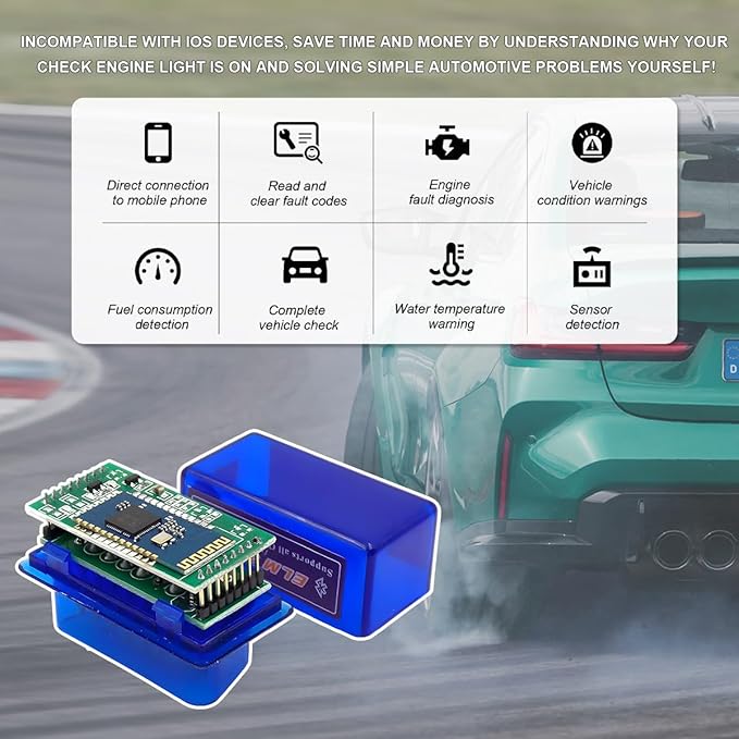 2 PCS ELM327 OBDII Car Auto Diagnostic Scanner, Professional Mini Bluetooth Scan Tool Engine Fault Code Reader, Wireless Failure Detector Interface Adapter for Most OBD II Vehicles