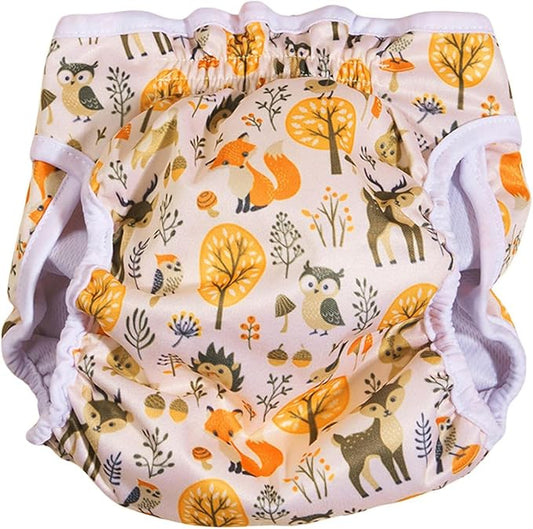 HDKUW Female Dog Diaper, Cute Washable Sanitary Pantie Reusable Puppy Sanitary Pants Pet Underwear Diapers Jumpsuits for Dogs Girl in Heat Period Elk XL
