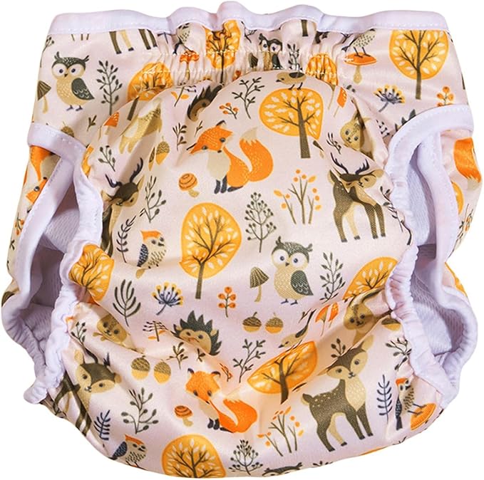 HDKUW Female Dog Diaper, Cute Washable Sanitary Pantie Reusable Puppy Sanitary Pants Pet Underwear Diapers Jumpsuits for Dogs Girl in Heat Period Elk XS