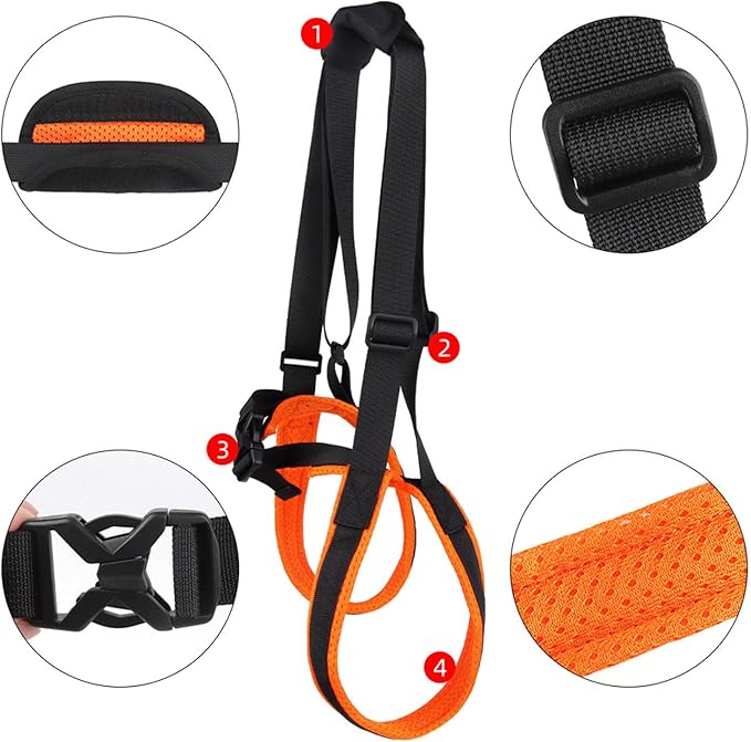 Rear Leg Care Pet Tractions Auxiliary Belt Rehabilitation Exercise Balances Harness for Leg Disabled Elderly Dog Lift for Weak Legs Small Lift for Weak Legs Full Body Lifting & Flexibility Aid