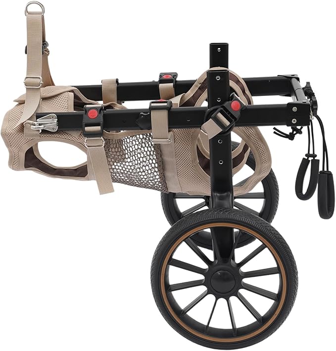 Pet Rehabilitation Walking Aid for Large Dogs, Adjustable 2-Wheel Dog Wheelchair for Back Legs with Breathable Mesh Harness for Senior Disabled Dogs Recovery Support