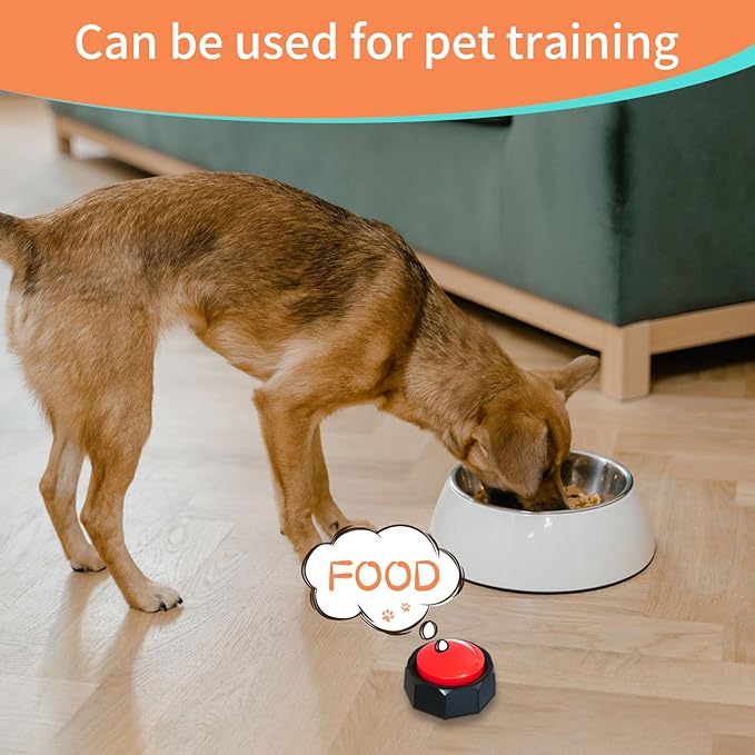 RIBOSY Dog Training Buzzer, Recordable Button, Record and Playback Your Own Message to Train Your Dog Voice What They Wants and Needs
