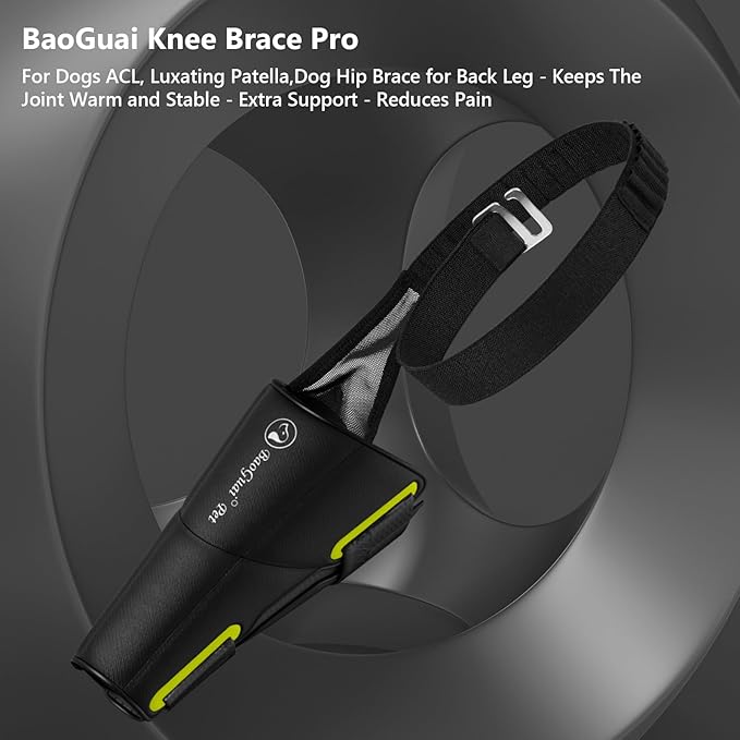 Dog Knee Brace Pro, for Dogs ACL, Luxating Patella,Dog Hip Brace for Back Leg - Keeps The Joint Warm and Stable - Extra Support - Reduces Pain（L）