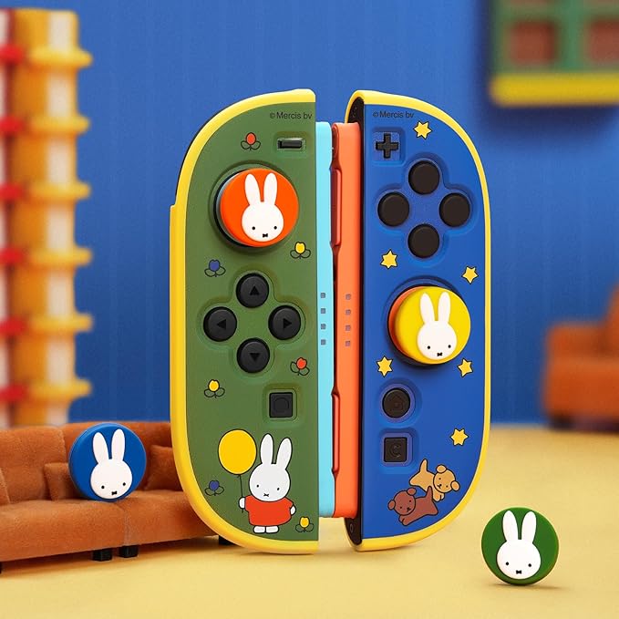 Thumb Grip Caps Compatible with Nintendo Switch 2, Silicone Joystick Grip Caps for Switch 2025, 4pcs, Colourful Bunny