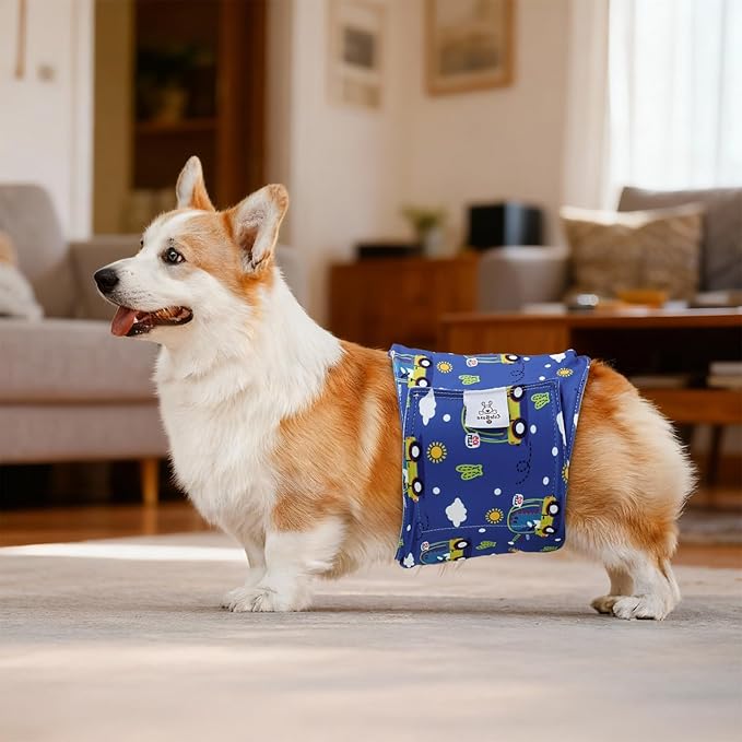 CuteBone Dog Diapers Male Belly Bands 3 Pack for Male Dogs Reusable Puppy Wraps