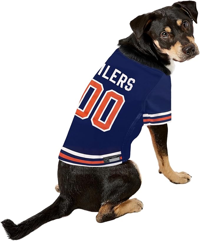Pets First NHL Hockey Edmonton Oilers Mesh Jersey for Dogs & Cats, Size X-Small, Licensed Dog Jersey with Your Favorite Hockey Team